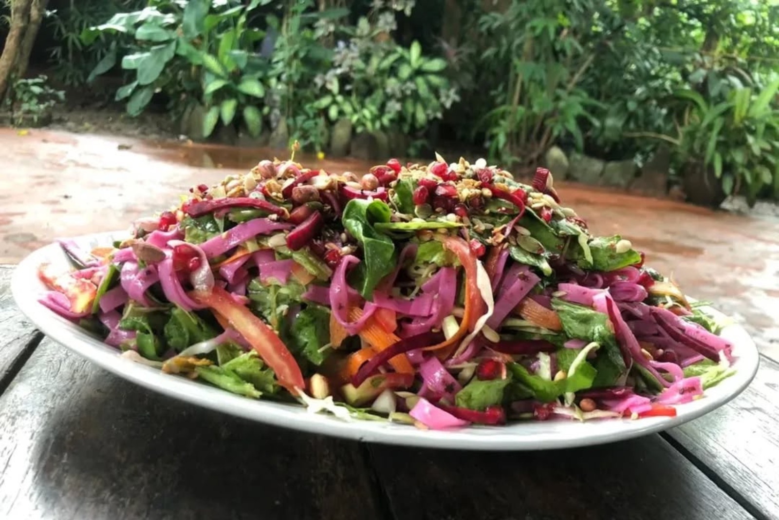 Fresh vegan meal at Bhakti Kutir